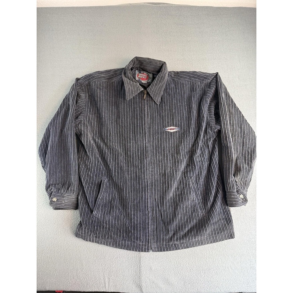 Vintage Vans Snowboard Cordoury Jacket Mens L Gray Fleece Lined Full Zip Coat